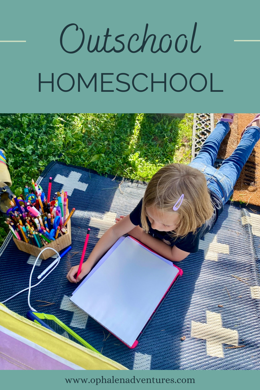 Outschool homeschool class outside on an ipad | O'Phalen Adventures